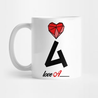 Initial love letter A for valentine Mug